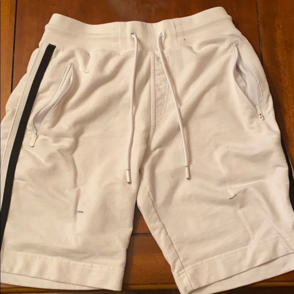 White zipper shorts